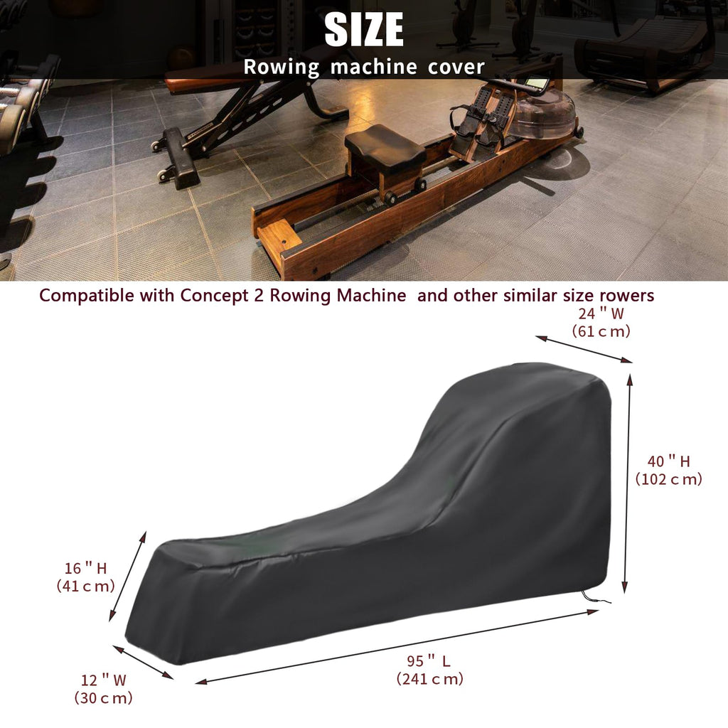 Andacar Rowing Machine Cover, Cover For Concept 2 Rowing Machine Waterproof Rower Cover Dustproof Fitness Equipment Protective C