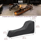 Andacar Rowing Machine Cover, Cover For Concept 2 Rowing Machine Waterproof Rower Cover Dustproof Fitness Equipment Protective C