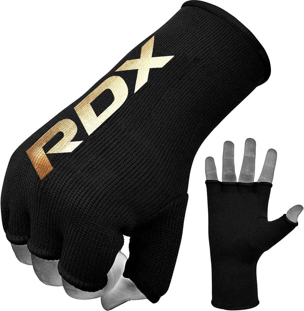 Rdx Boxing Inner Mitts Hand Wraps Mma Fist Protector Bandages, Large, Black