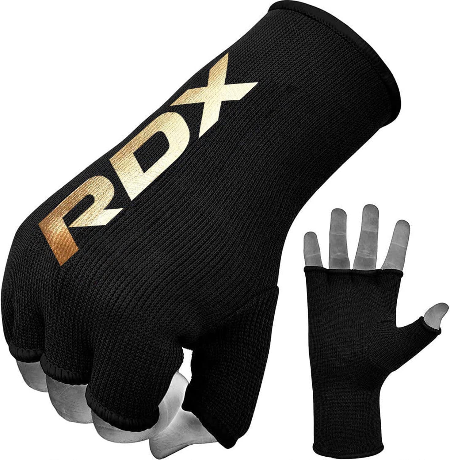 Rdx Boxing Inner Mitts Hand Wraps Mma Fist Protector Bandages, Large, Black