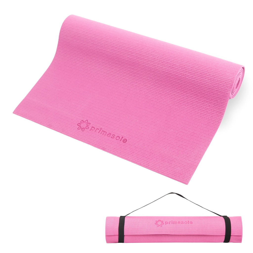 Primasole Yoga Mat With Carry Strap For Yoga Pilates Fitness And Floor Workout At Home And Gym 1/3 Thick (Azlea Pink Color) Pss9