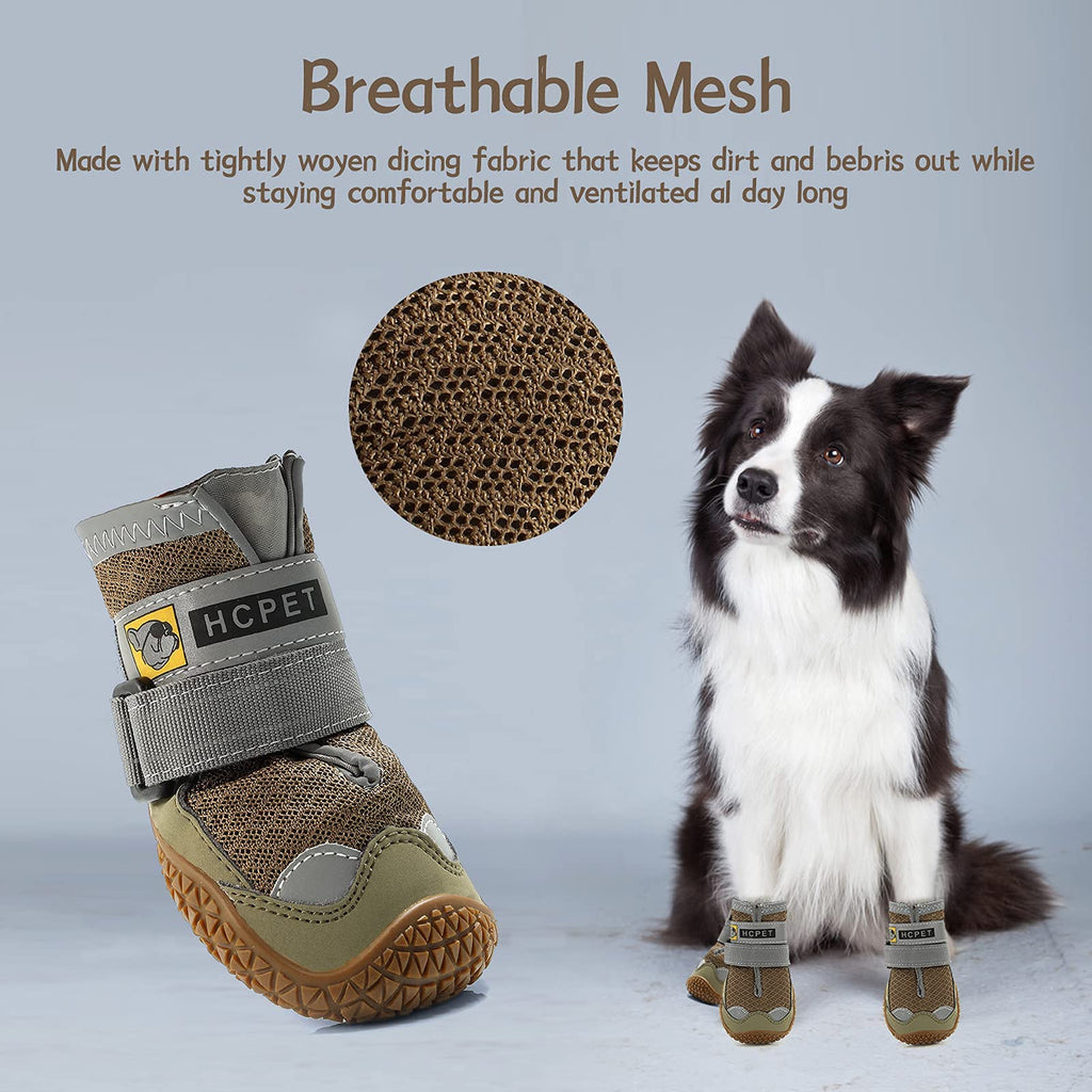 Jzxoiva Dog Shoes For Large Dogs Boots, Breathable Dog Booties For Hardwood Floors, Outdoor Paw Protector With Reflective Strips