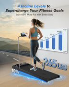 Walking Pad Treadmill With Handle Bar, Under Desk Treadmills For Home Small Office, 5.0 Mph Walking Pads With 10% Incline, Porta