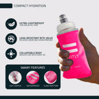 FITLY Soft Flask - 5 oz (150 ml) - Shrink As You Drink Pocket Soft Water Bottle for Hydration Pack/Running Vest - Folding Water