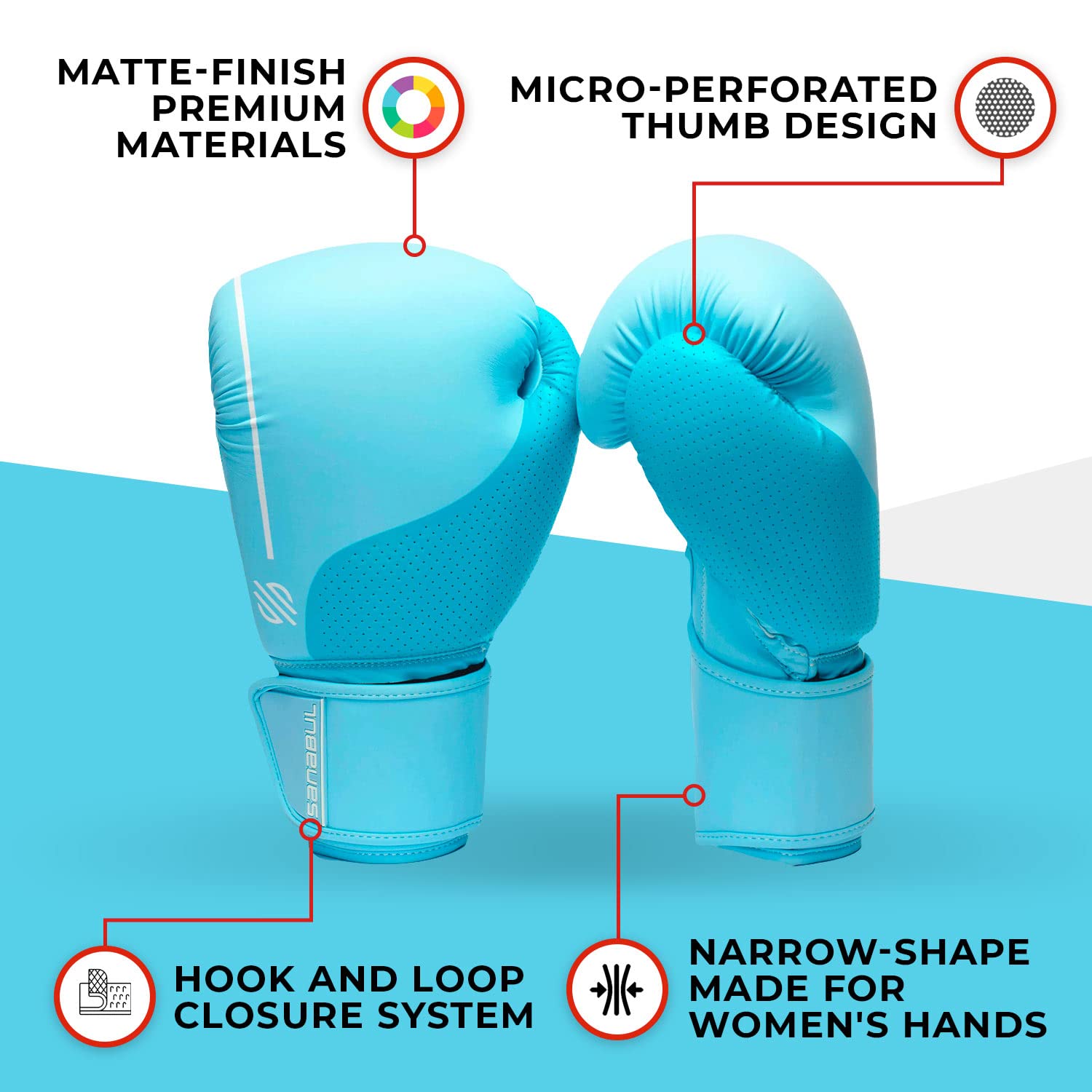 Sanabul Womens Easter Egg Boxing Gloves (Ice Blue, 8 Oz)