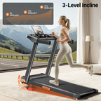 12% Incline Treadmill with Handle, 3-in-1 Portable Treadmills for Home and Office, Foldable Treadmills with 300 Lbs Weight Capac