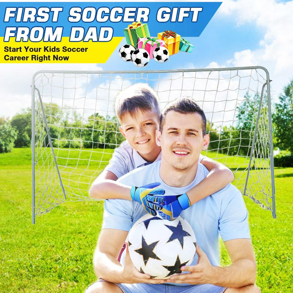 Jalunth Kids Youth Soccer Goalkeeper Goalie Gloves Boys Girls Goal Keeper Field Player Glove Ages 9-10 Years Old Green White Ant