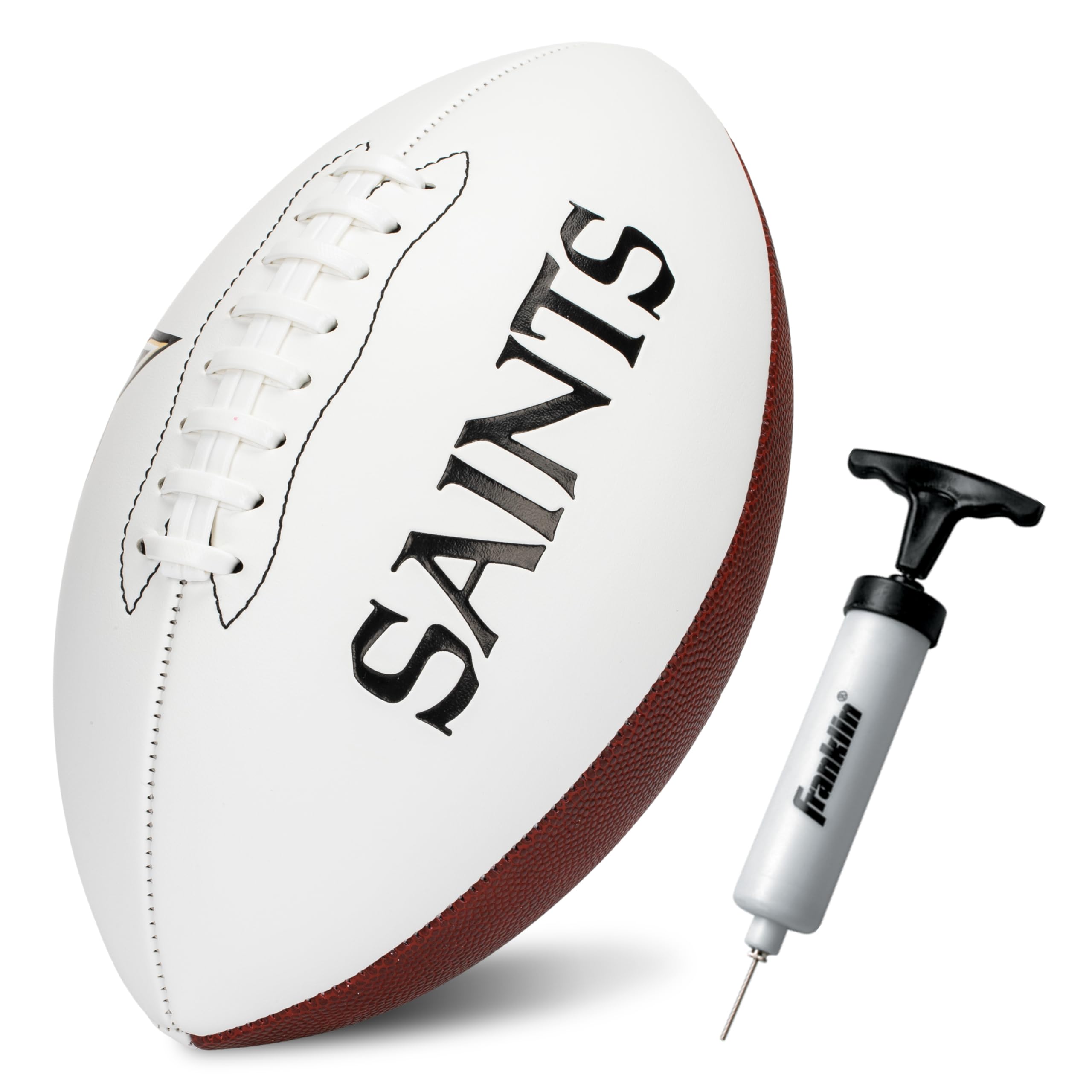 Franklin Sports Nfl New Orleans Saints Autograph Football - Official Size White Panel Souvenir Football For Autographs + Signatu