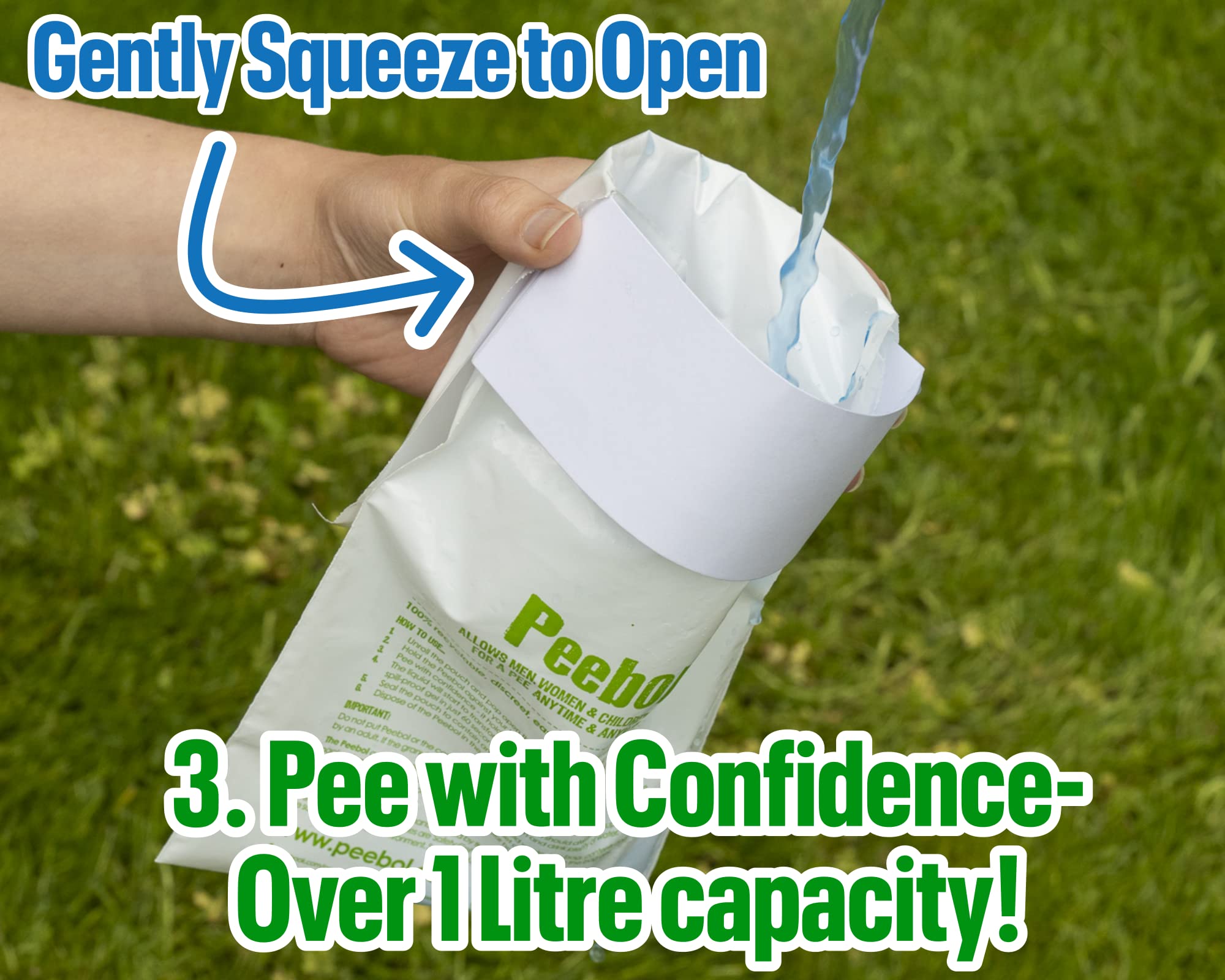 Peebol By Shewee - The Pocket-Sized Toilet - Rapidly Turns 1L Of Urine Into An Odourless, Compostable & Solid Gel. Uk Made, Disp