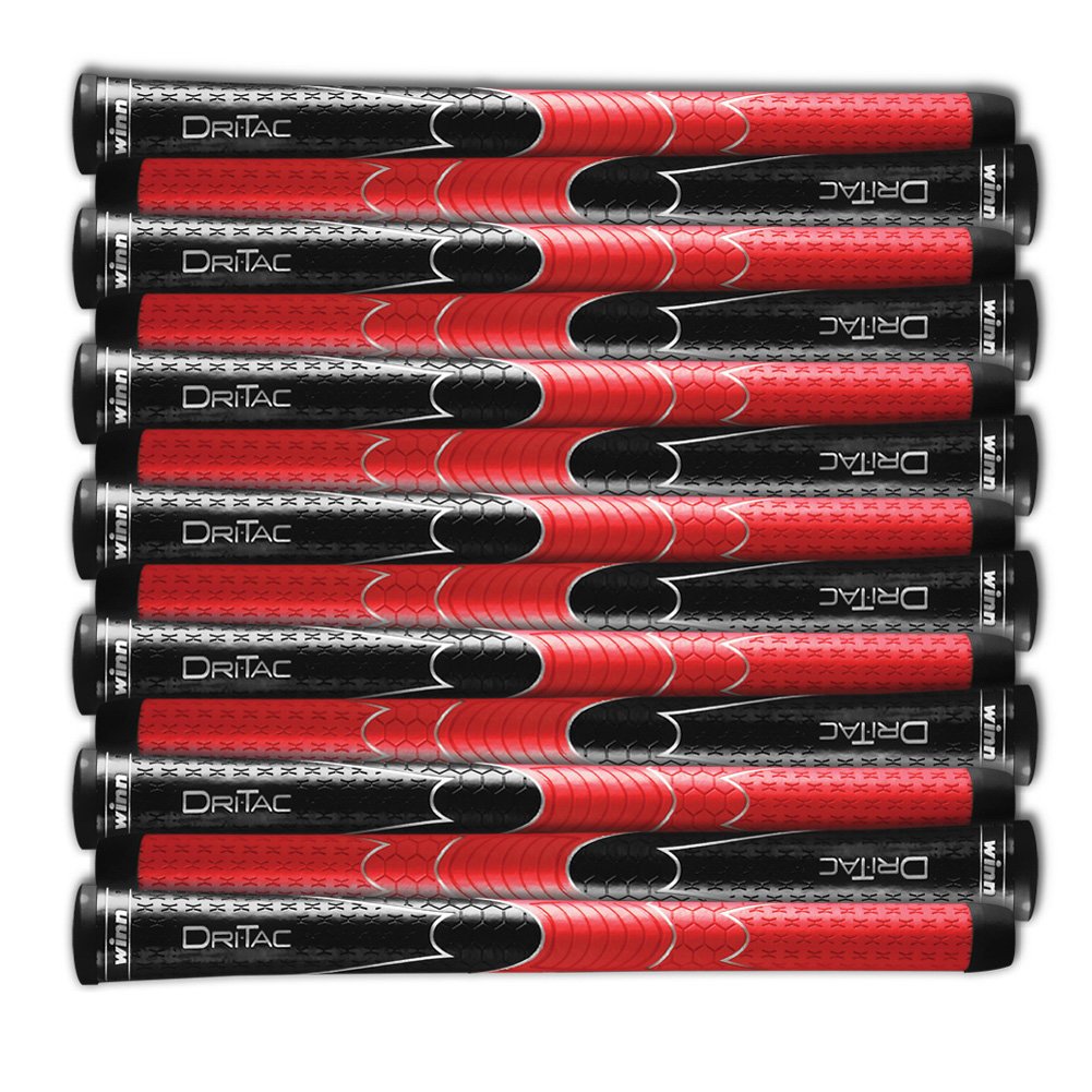 Winn Grips Dri-Tac 13 Piece Standard Size Black/Red Golf Grip Bundle