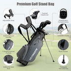 Tangkula 9/10 Pieces Men'S Complete Golf Clubs Set Right Hand, Includes 460Cc Alloy #1 Driver & #3 Fairway Wood & #4 Hybrid & #6