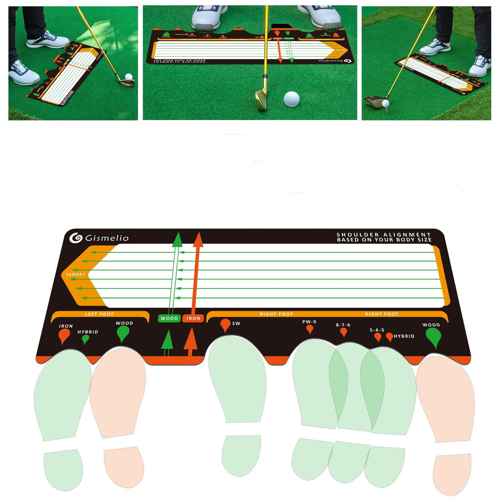 Gismelio Golf Training Mat For Beginners  Posture Assistance And Entry-Level Stance Corrector Trainer With Golf Training Aid And