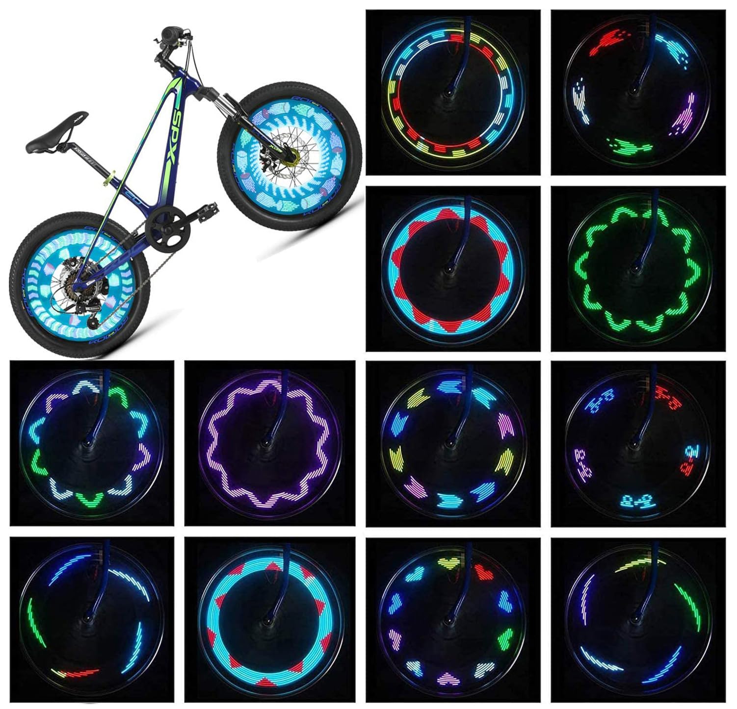 Bike Wheel Lights (2 Pack) - Waterproof LED Bicycle Spoke Lights - Bike Accessories - 30 Different Patterns Change - Great Gift 