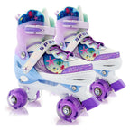 Adjustable Kids Roller Skates for Girls and Boys Ages 3-5 5-8 8-12, All 8 Wheels of Girls Skates Shine, Safe and Fun Illuminati