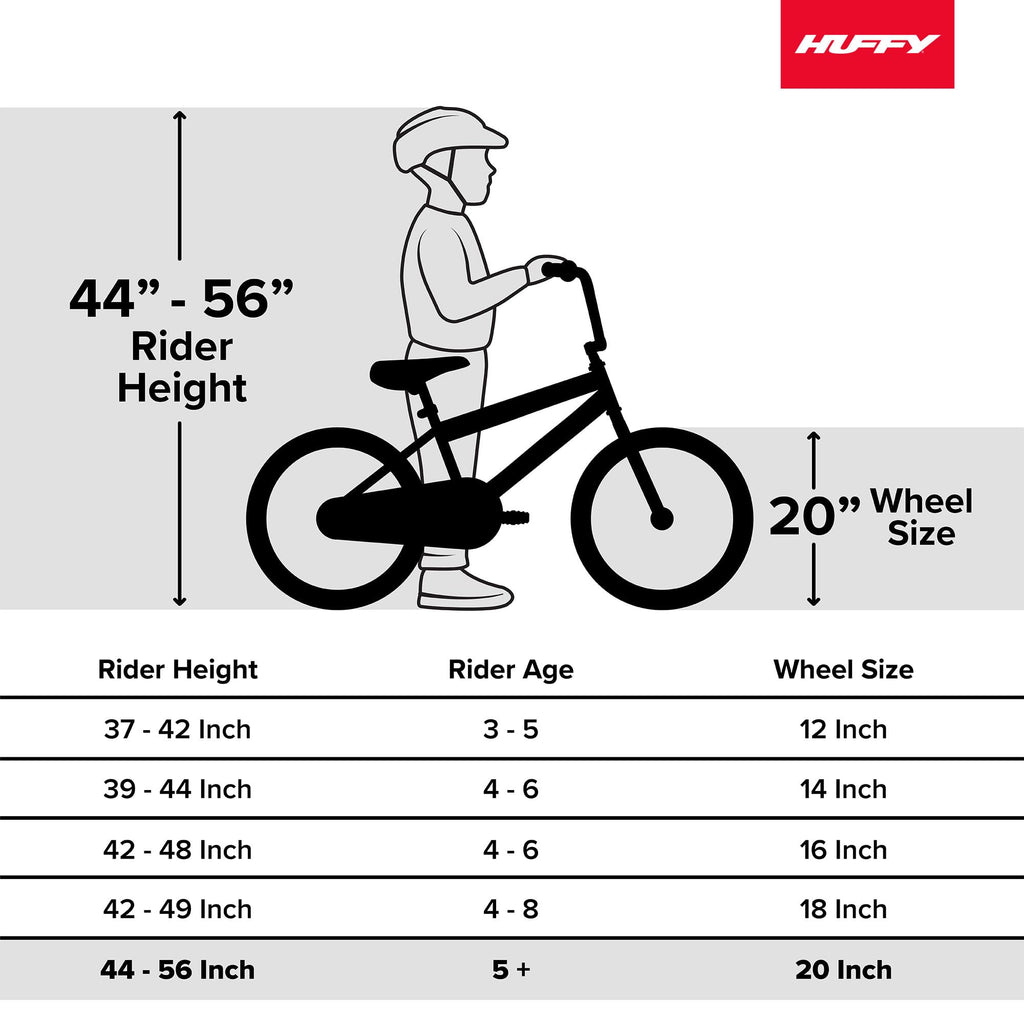 Huffy Valcon 20'' Boy'S Mountain Bike, Ideal For Ages 5-9, Rugged And Durable Design, Full Suspension, 6 Speed, Adjustable, Twis