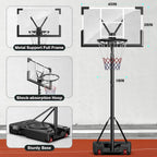 aaeaa Basketball Hoop Outdoor, 5.7-10ft Adjustable Height, Portable Basketball Hoops Goal Court System w/ 45in Shatterproof Back