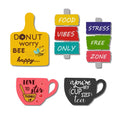 Regalo Casila Fridge Magnet Printed Mdf Wooden Tea Food Quotes Funny & Intellectual Magnetic Sticker  Set Of 5