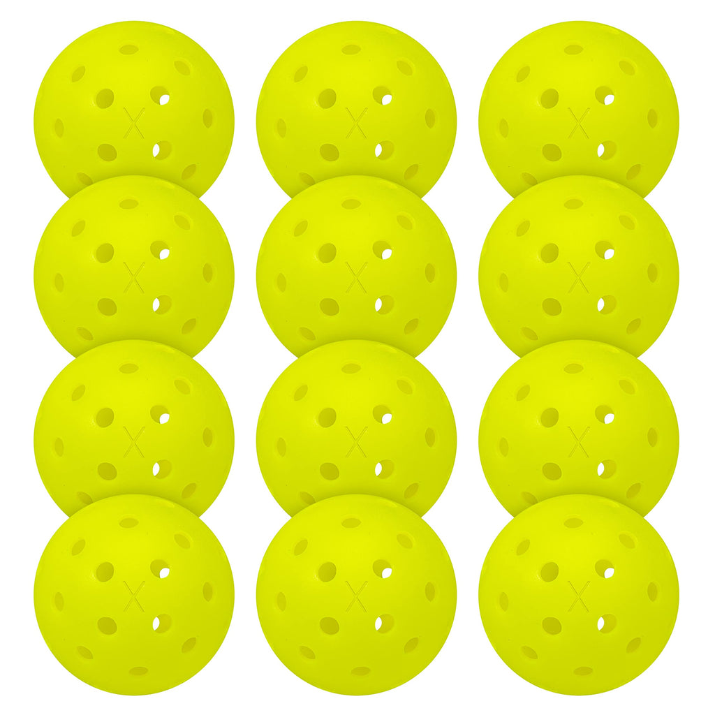 Franklin Sports Outdoor - X-40 Pickleball Balls - Usa (Usapa) Approved - 12 Pack Outside - Optic Yellow - Us Open Ball
