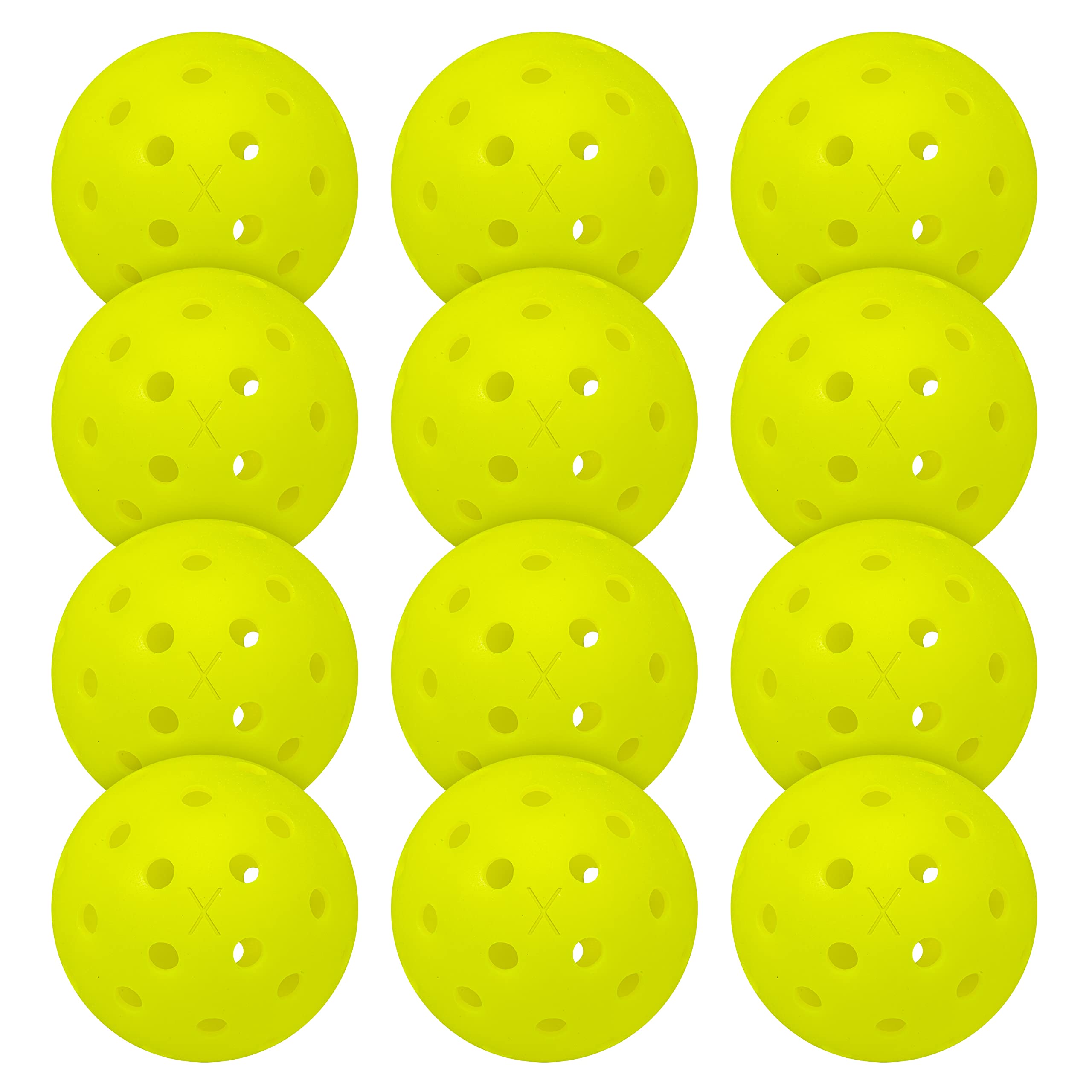 Franklin Sports Outdoor - X-40 Pickleball Balls - Usa (Usapa) Approved - 12 Pack Outside - Optic Yellow - Us Open Ball