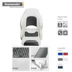 Seamander Premier Series Captain Bucket Seat With Flip Up Bolster, Boat Seat Suitable For Fishing And Pontoon Boats