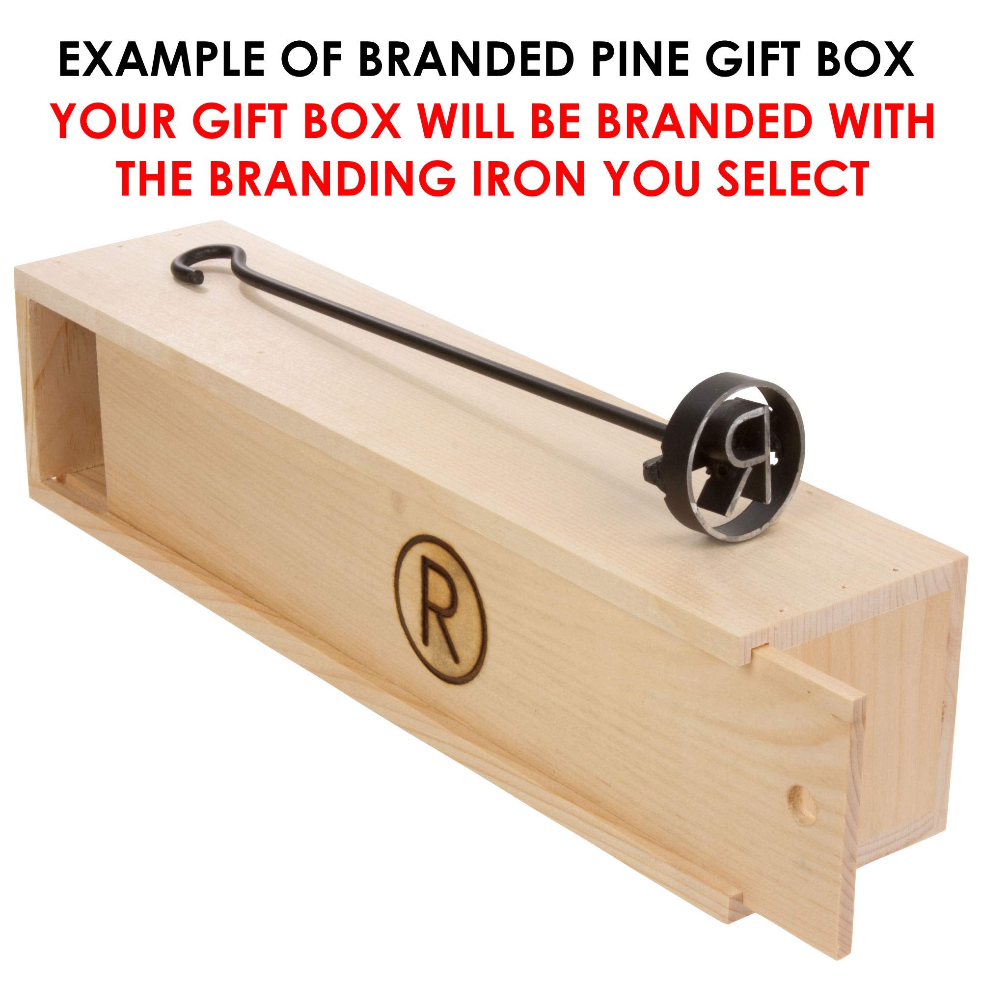 Bbq Fans Circle S Branding Iron For Steak, Buns, Wood & Leather  Includes Pine Gift Box