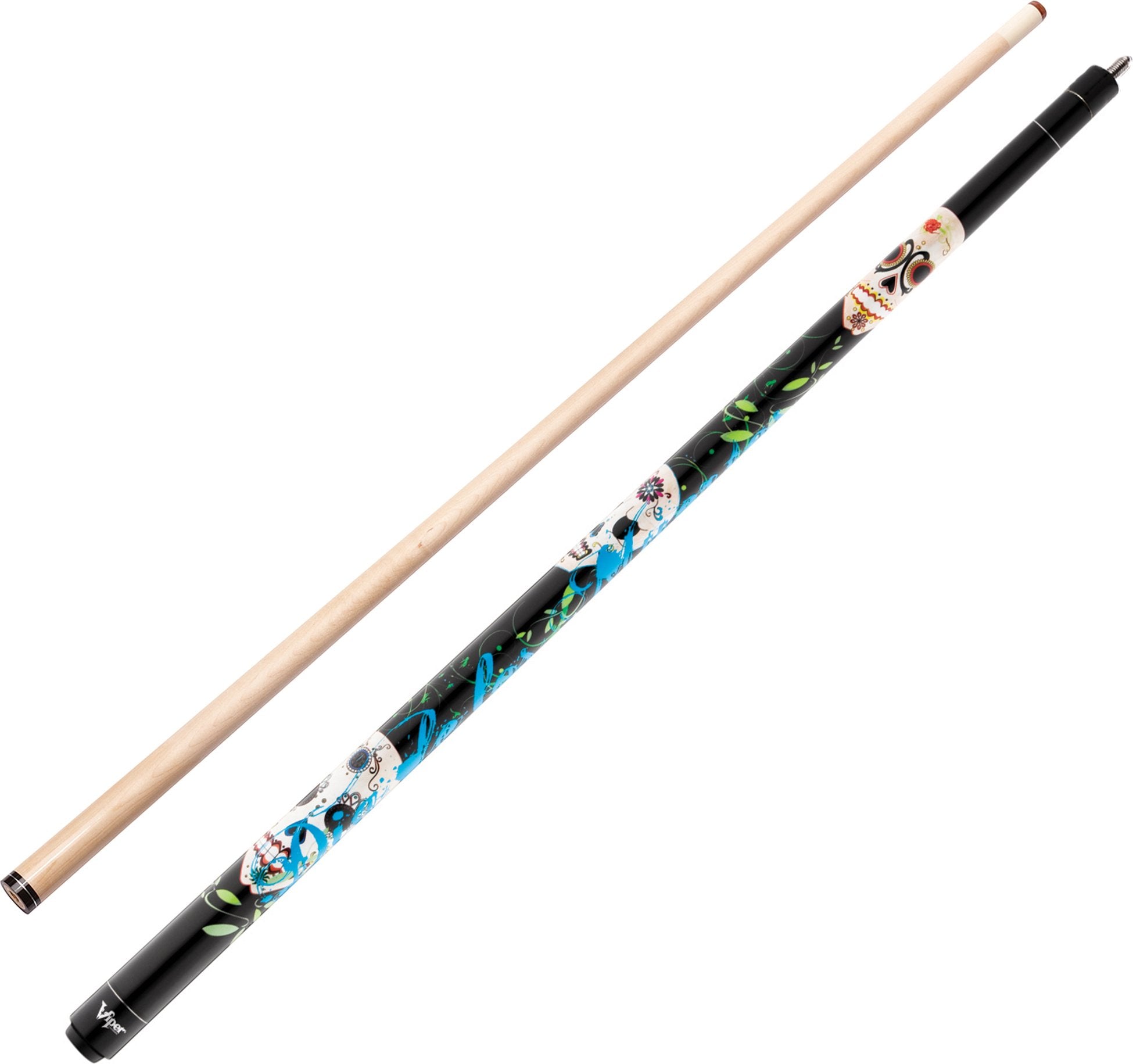 Viper by GLD Products Underground 58 2Piece Billiard/Pool Cue, Dia De Los Muertos, 18 Ounce,Black,50066018