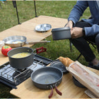 Kingcamp 15Pcs Aluminum Camping Cookware Set Open Fire Cookware Backpacking Cooking Mess Kit Lightweight Camping Pans And Pots K
