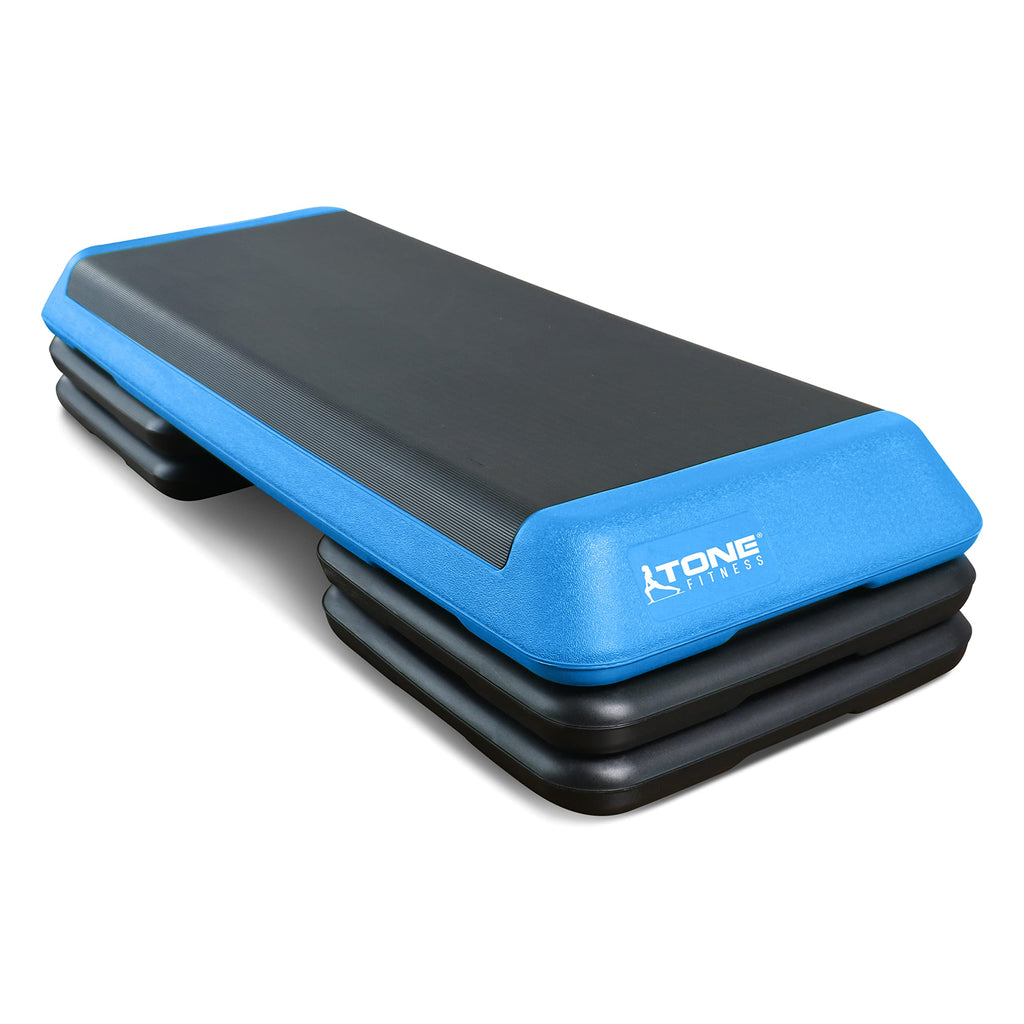 Tone Fitness Adjustable Aerobic Step Platform Exercise Step, Blue