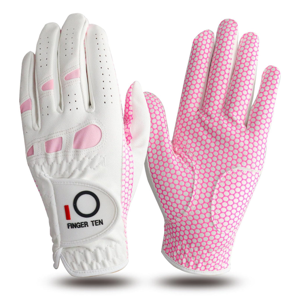 Amy Sport Womens Golf Glove Pair Both Hands Golf Gloves Women Right Handed Golfer Left Hand Ladies Rain Grip All Weather Pink Si