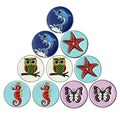 Pinmei Lot Of 10 Golf Ball Markers Assorted Patterns - Soft Enamel Technique (Animal Series)