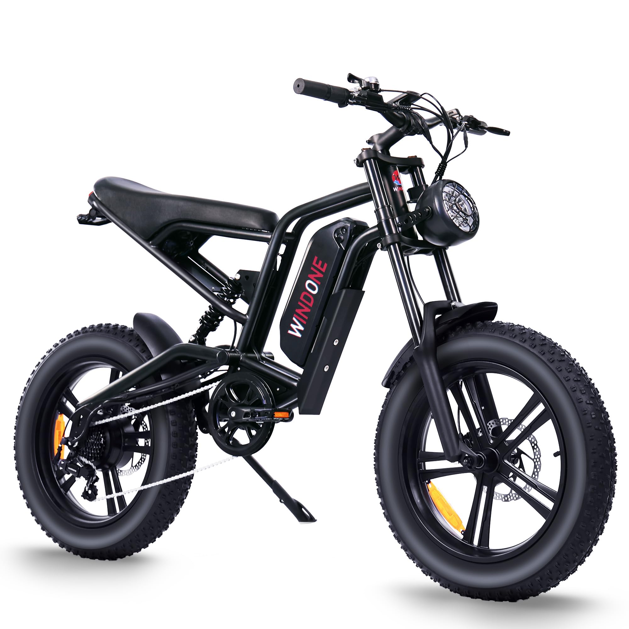 Windone E2X Electric Bike for Adults, Full Suspension, 48V13Ah Removable Battery, Up to 45KM/H & 75KM (PAS), 1000W Peak Ebike wi