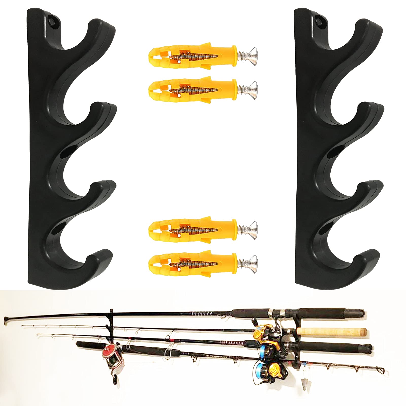 Horizontal Golf Club Wall Mount Golf Club Organizers Golf Club Display Golf Putter Rack Wall Storage Rack - Holds 4 Clubs - Easy