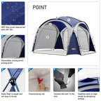 Unp Easy Beach Tent 12 X 12Ft Pop Up Canopy Upf50+ Tent With Side Wall, Ground Pegs, And Stability Poles, Sun Shelter Rainproof,