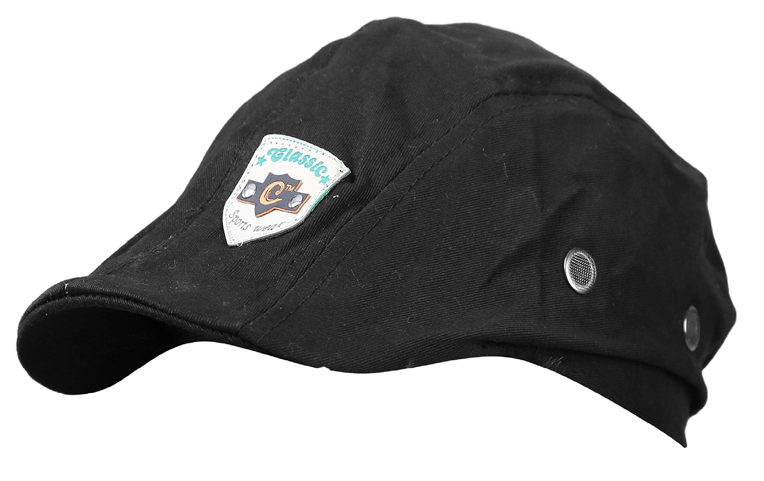 Zacharias MenS Cotton Golf Cap (Black_Free Size) (Pack Of 1)