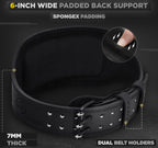 Rdx Weight Lifting Belt Gym Fitness, Cowhide Leather, 4    6    Padded Lumbar Back Support, 10 Adjustable Holes, Weightlifting P