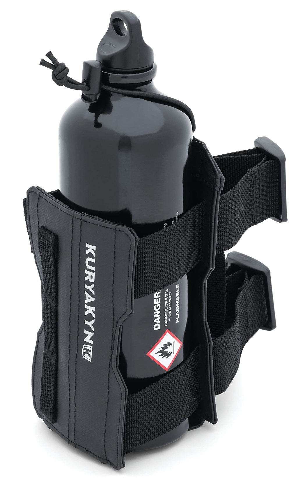 Kuryakyn 6612 The Clinger Bottle Holder: Universal Fit To Tube Or Molle Up To 3-1/2'' Bottle Diameter, Non-Slip Texture, Black