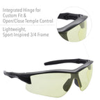 Howard Leight By Honeywell Uvex Acadia Low-Light Shooting Glasses With Uvextreme Plus Anti-Fog Lens Coating, Amber Lens (R-02215