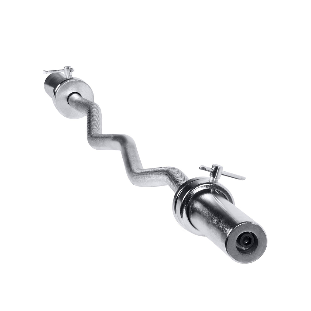 Cap Barbell Olympic Ez Curl Bar, Chrome (New Version), 47-Inch (Obis-47)