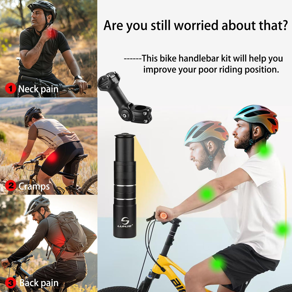 Groword Bike Stem Riser,Adjustable Mtb Stem,28.6Mm Bike Fork Aluminum Adjustable 150Mm,Bike Stem 31.8Mm,Adjustable 120 Degree 11