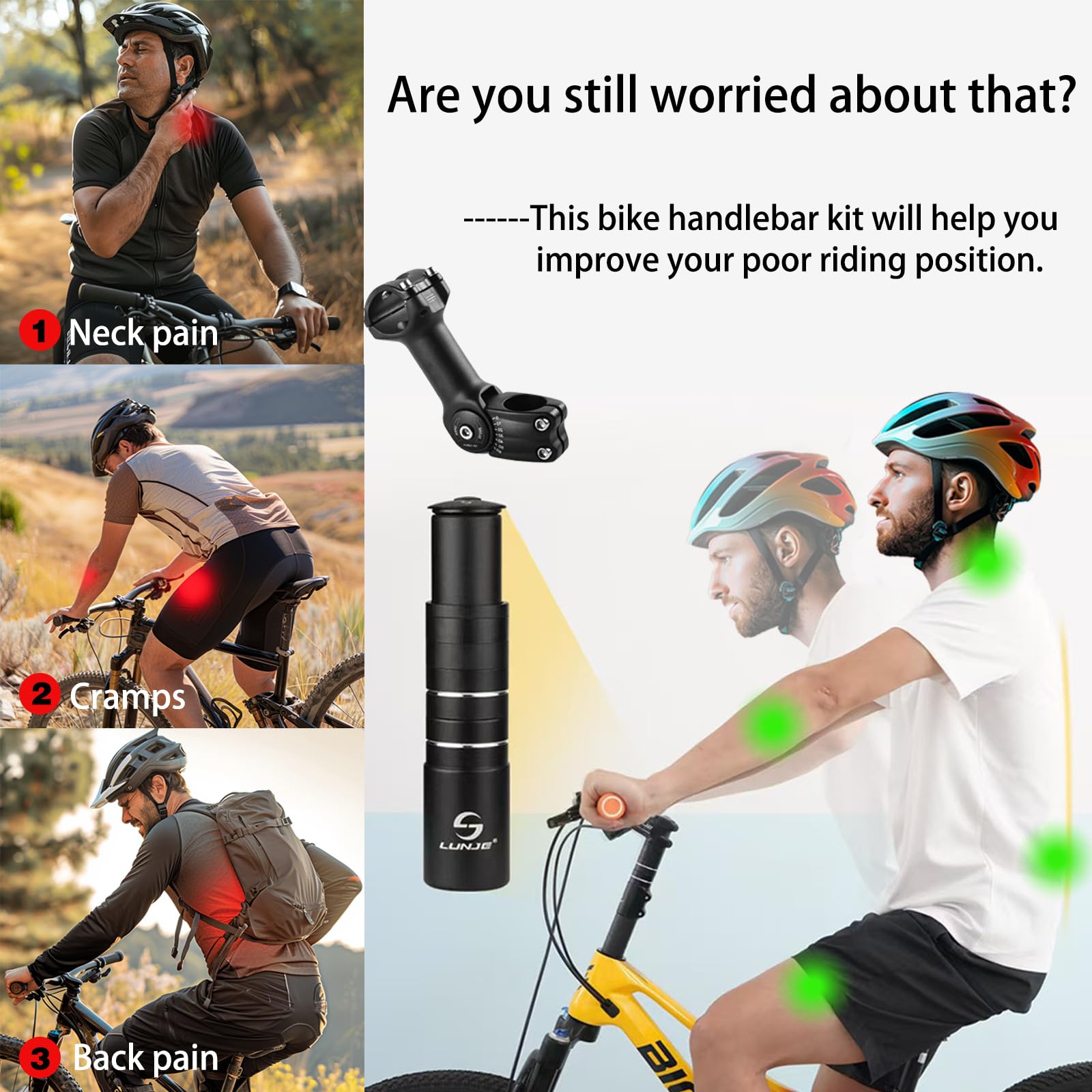 Groword Bike Stem Riser,Adjustable Mtb Stem,28.6Mm Bike Fork Aluminum Adjustable 150Mm,Bike Stem 31.8Mm,Adjustable 120 Degree 11