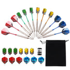 Gse 12 Pcs Of 24 Grams Steel Tip Darts, Professional Darts Metal Tip Set, Metal Darts For Dartboard With Extra Flights, Dart Sha