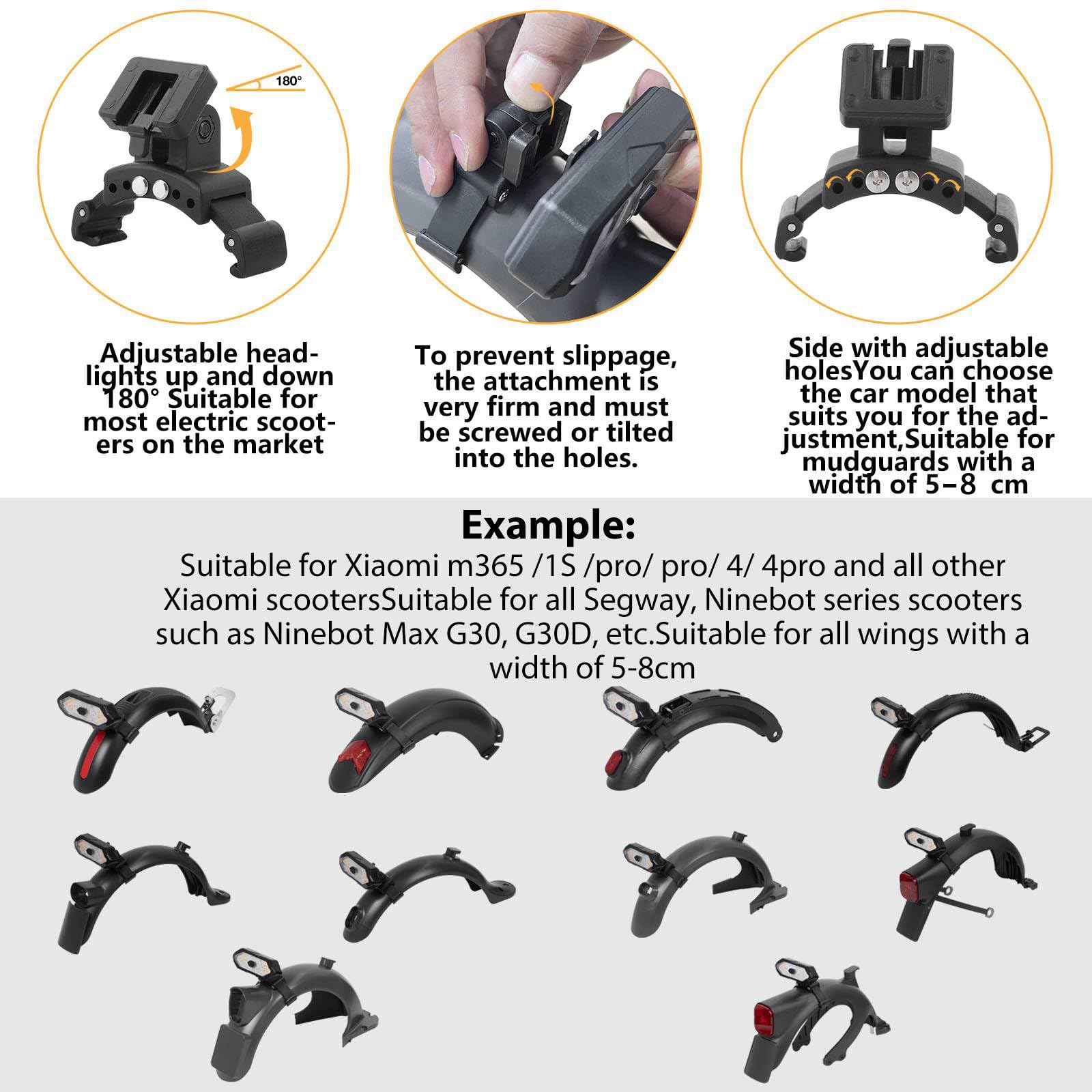 Ruishika E Scooter Turn Signal,Scooter Bike Turn Signal/Blinker/Tail Light With Remote Control Compatible With Xiaomi M365/Pro2/