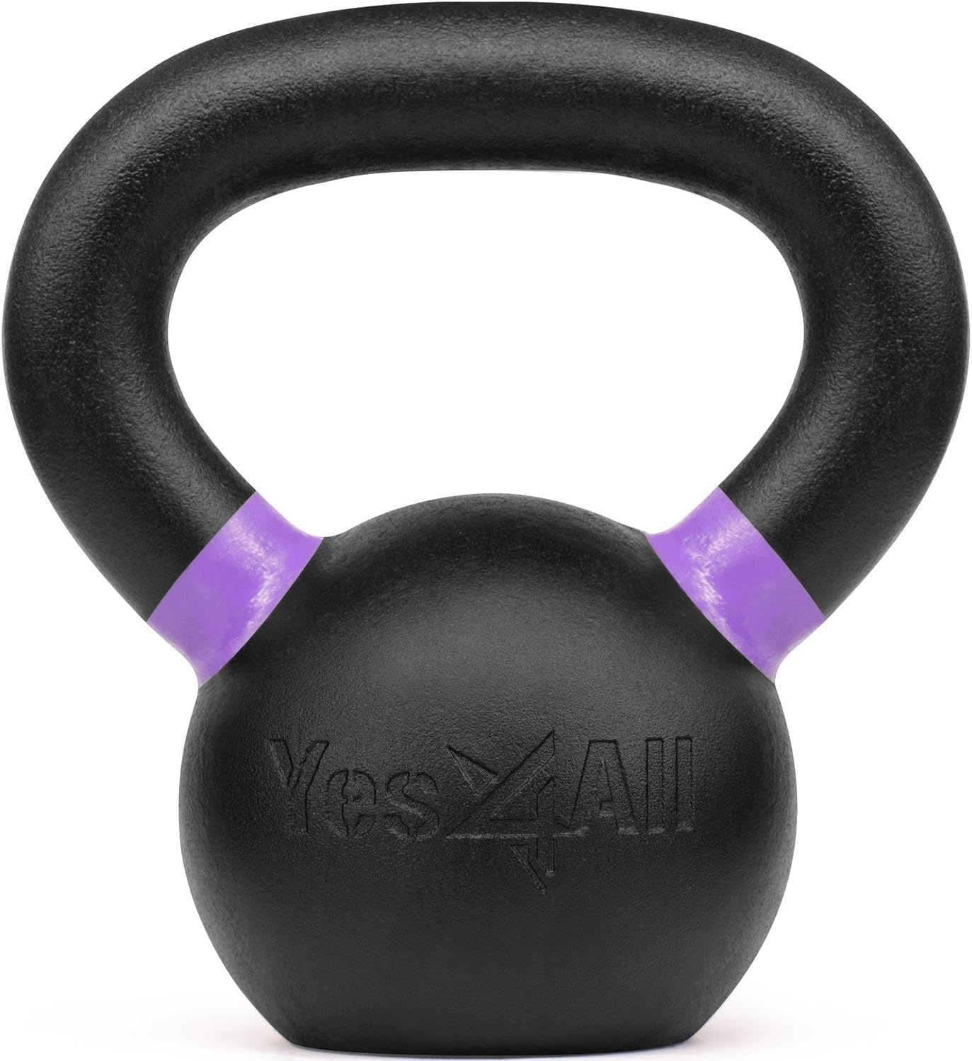 Yes4All Powder Coated Cast Iron Kettlebell Pair Purple - 6 Kg / 13 Lb Strength Training Kettlebells Weight Set For Full Body Wor
