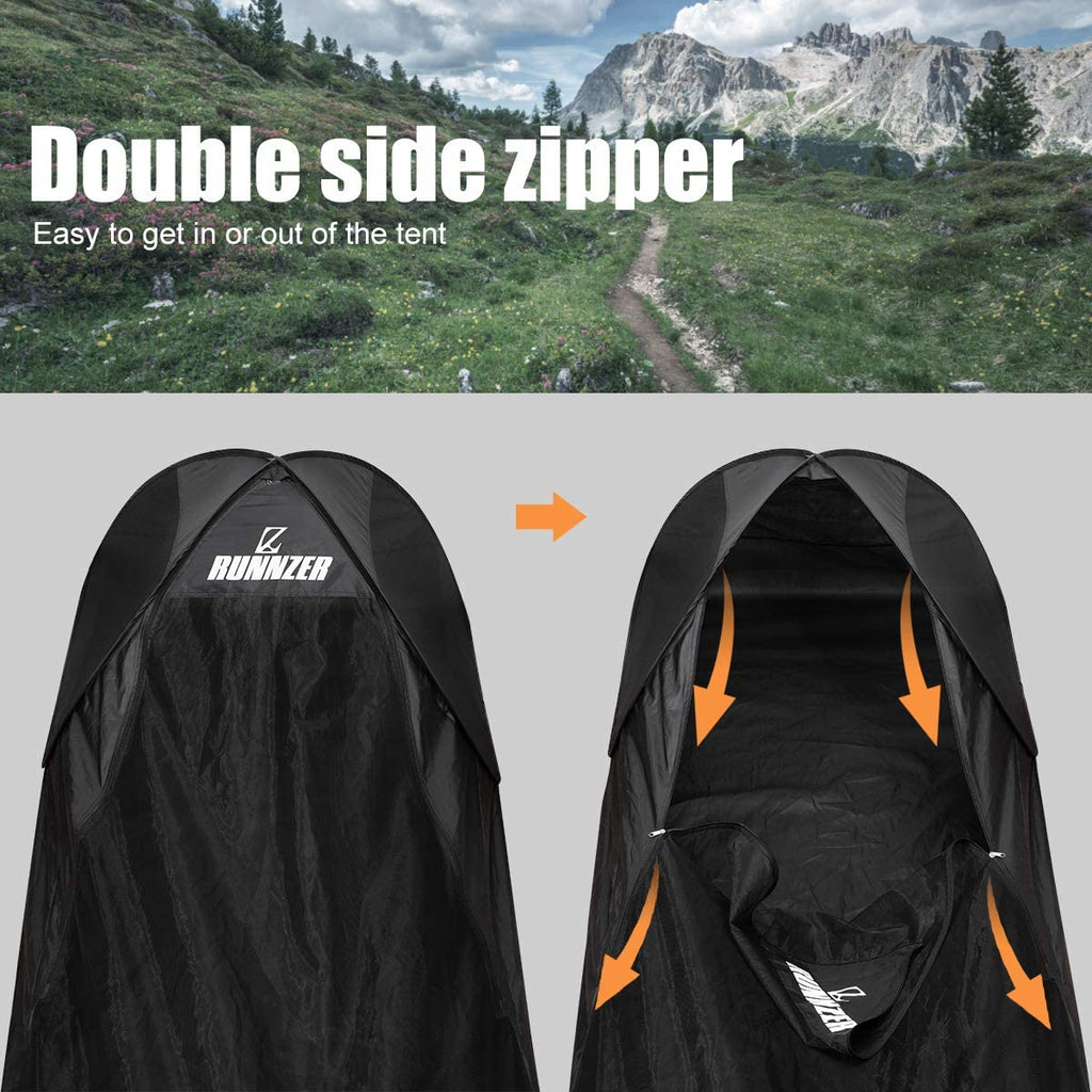 L Runnzer Single Camping Tent, Pop-Up Net With Upgraded Mesh For Sleeping Outdoor Camping Traveling