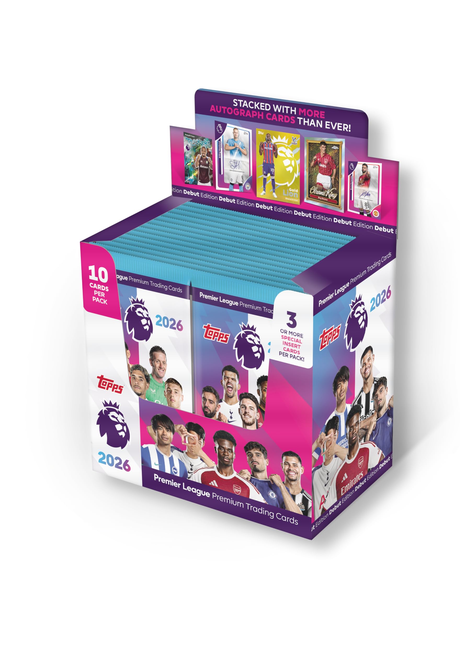 Topps Premier League 2025-26 - Debut Edition - Full Box - 28 Packets per Box (280 Cards) 3 or More Special Insert Cards per Pack