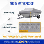 Nexcover Trailerable Boat Cover, Length: 16      -18.5       Beam Width: Up To 94      , Waterproof Heavy Duty Cover, Fits V-Hul