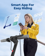 Electric Scooter, 350W Motor, Dual Suspension Kick Scooter, 23 Miles Long Range & 19 MPH & 8.5 Solid Tires, Foldable E Scooter w