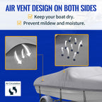 Nexcover Trailerable Boat Cover, Length: 16      -18.5       Beam Width: Up To 94      , Waterproof Heavy Duty Cover, Fits V-Hul