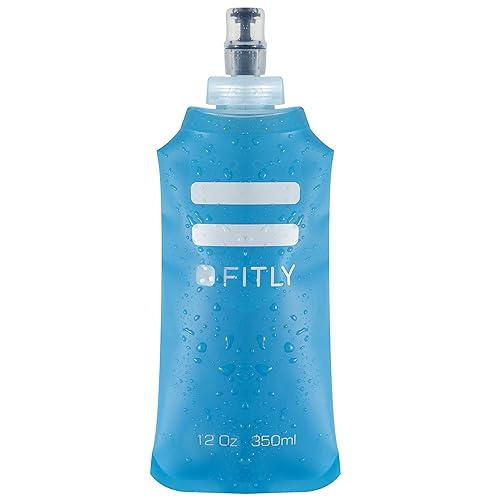 Fitly Soft Flask - 12 Oz (350 Ml) - Shrink As You Drink Soft Water Bottle For Hydration Pack - Folding Water Bottle For Running