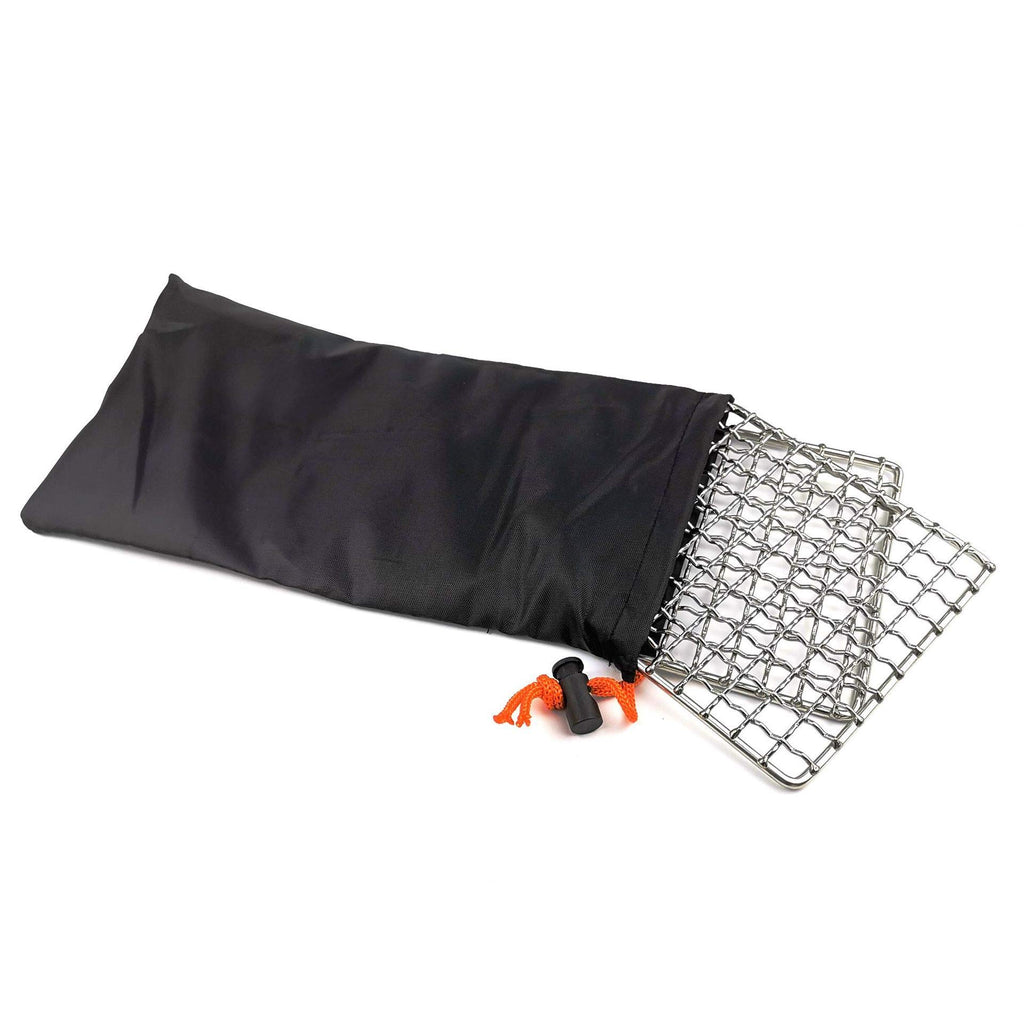 Rayeeley 2-Pack Stainless Steel Mesh Camping Grill, Bushcraft Grills Backpacker Barbecue Grills, Campfire Cooking Bbq Grate, Hig